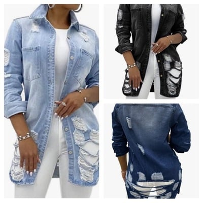 Fashion distressed denim-td - Thumbnail 4