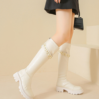 New British style but knee boots boots women's thick heel thick sole high knight boots - Thumbnail 7
