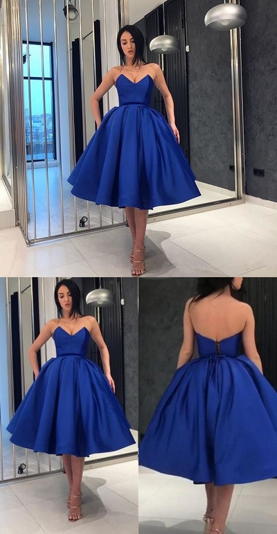 Royal Blue Knee Length Prom Dresses Homecoming Dresses,1480