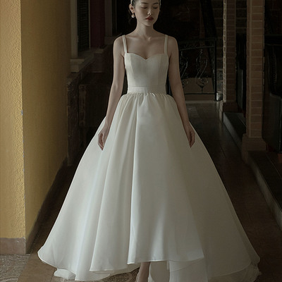 Champange tulle long prom dress a-line evening dress - Thumbnail 1