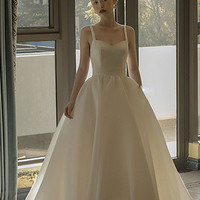 Champange tulle long prom dress A-line evening dress - Thumbnail 2