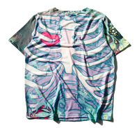 Sweet punk color rib painted 3D sweater T-shirt - Thumbnail 2