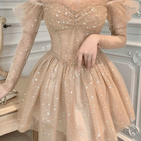 Cute tulle short prom dress homecoming dress - Thumbnail 1