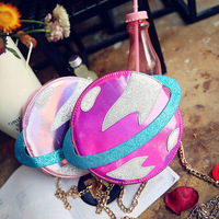 New creative oblique cross bag funny planet shoulder bag reflective laser bag oblique cross women's bag - Thumbnail 5