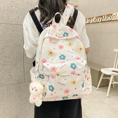 Korean ins cute cartoon printed backpack Japanese ulzzang college style cute girl schoolbag