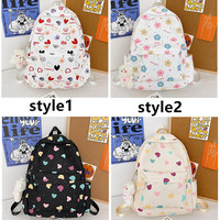 Korean ins cute cartoon printed backpack Japanese ulzzang college style cute girl schoolbag - Thumbnail 1