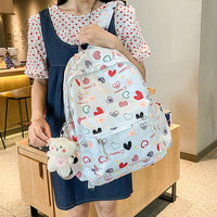 Korean ins cute cartoon printed backpack Japanese ulzzang college style cute girl schoolbag - Thumbnail 3