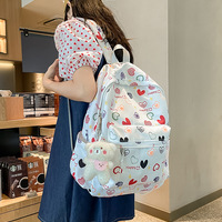 Korean ins cute cartoon printed backpack Japanese ulzzang college style cute girl schoolbag - Thumbnail 4