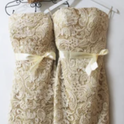 Sheath short lace bridesmaid dresses with sash - Thumbnail 3