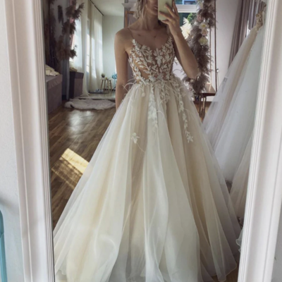 Wedding dresses bridal gown with appliques lace wd561 - Thumbnail 3