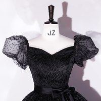 Black tulle long ball gown dress formal dress - Thumbnail 1