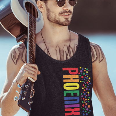 Phoenix pride pride dots unisex tank top - Thumbnail 4