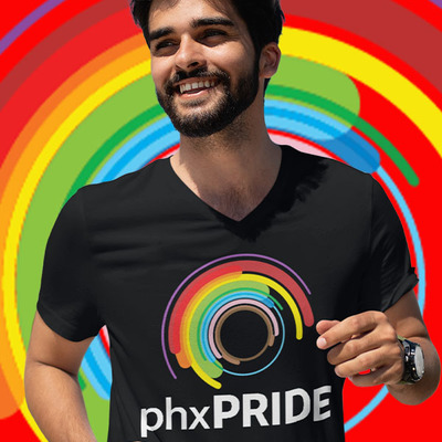 Phoenix pride logo official unisex v-neck t-shirt - Thumbnail 4