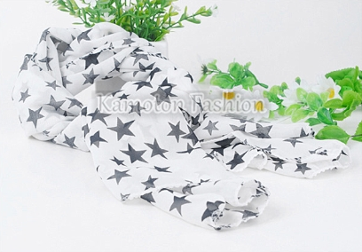 VIVI Magazine Recommended Style Five Stars Mixed Chiffon Long Scarf Shawl Wrap