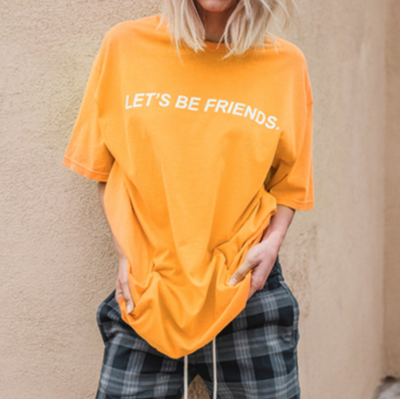 UNISEX LET'S BE FRIENDS T SHIRT IN YELLOW