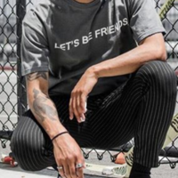 UNISEX LET'S BE FRIENDS T SHIRT IN GREY - Thumbnail 1