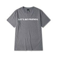 UNISEX LET'S BE FRIENDS T SHIRT IN GREY - Thumbnail 2