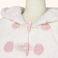 Soft Fluffy Warm Winter Cute Anime Girl Rabbit Bunny Ears Plush Coat Jacket - Thumbnail 8