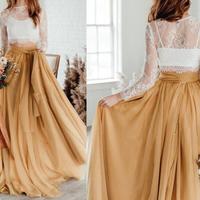 2 Pieces Lace Top Tulle Wedding Dresses, Boho Wedding Dresses, Long Wedding Dresses, Popular Wedding Dresses，1484 - Thumbnail 2