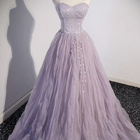 Stylish tulle sequins long prom dress evening dress - Thumbnail 6