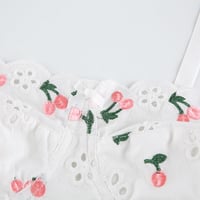 White Cherry Floral Embroidery Milkmaid Corset Top Summer Aesthetic Casual E-Girl Kawaii Korean Japanese Harajuku - Thumbnail 6