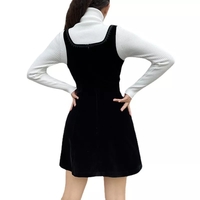 Sweet Velvet Corset Tie Up Mini Dress Summer Aesthetic Casual E-Girl Kawaii Korean Japanese Harajuku - Thumbnail 5