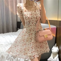 Sweet French Floral Elgeant Lace Backless Mini Dress Aesthetic Casual E-Girl Kawaii Korean Japanese Harajuku - Thumbnail 2