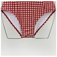 Sexy Red Plaid Push Up One Piece Swimsuit Aesthetic Casual E-Girl Kawaii Korean Japanese Harajuku - Thumbnail 4