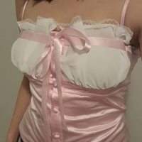 Sweet Elegant Bow Satin Crop Top Aesthetic Casual E-Girl Kawaii Korean Japanese Harajuku - Thumbnail 4