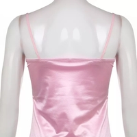 Sweet Elegant Bow Satin Crop Top Aesthetic Casual E-Girl Kawaii Korean Japanese Harajuku - Thumbnail 6