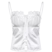 Sweet Elegant Bow Satin Crop Top Aesthetic Casual E-Girl Kawaii Korean Japanese Harajuku - Thumbnail 7