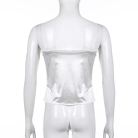 Sweet Elegant Bow Satin Crop Top Aesthetic Casual E-Girl Kawaii Korean Japanese Harajuku - Thumbnail 8