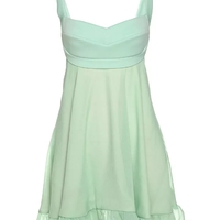 Green Backless Ruffle Dress Aesthetic Casual E-Girl Kawaii Korean Japanese Harajuku - Thumbnail 8