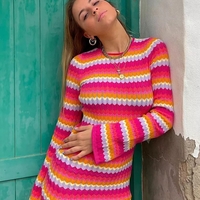 Green Knit Bodycon Backless Beach Mini Dress Aesthetic Casual E-Girl Kawaii Korean Japanese Harajuku - Thumbnail 3