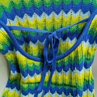 Green Knit Bodycon Backless Beach Mini Dress Aesthetic Casual E-Girl Kawaii Korean Japanese Harajuku - Thumbnail 4