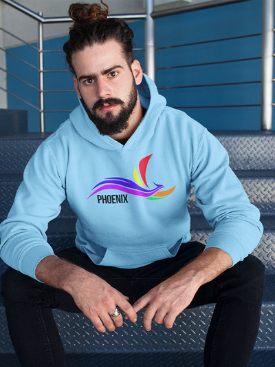Rainbow Phoenix Lt Blue Unisex Hoodie