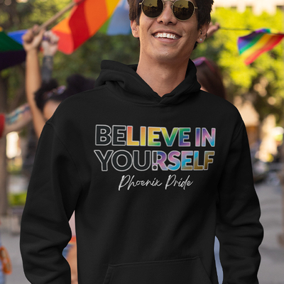 Official 2022 phoenix pride theme black hoodie - Thumbnail 4
