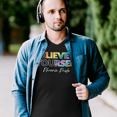 Phoenix pride 2022 official unisex v-neck t-shirt - Thumbnail 2