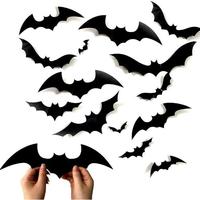 60PCS Black Bats Wall Decor Halloween Decoration Stickers - Thumbnail 3
