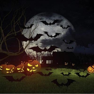 24pcs scary bats halloween decoration decor wall decal diy stickers