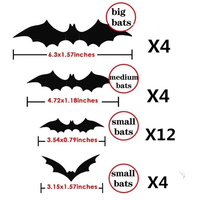 24PCS Scary Bats Halloween Decoration Decor Wall Decal DIY Stickers - Thumbnail 6