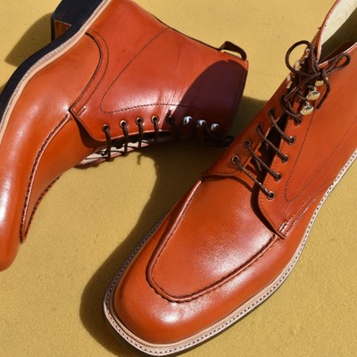 Best adult wear hand stitch brown boot, ankle high leather lace up rangers boot