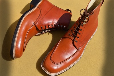 Best Adult Wear Hand Stitch Brown Boot, Ankle High Leather Lace Up Rangers Boot