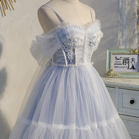 Cute tulle lace short prom dress homecoming dress - Thumbnail 2