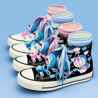 Cute Cartoon Handpainted High Top Shoes  - 3colors