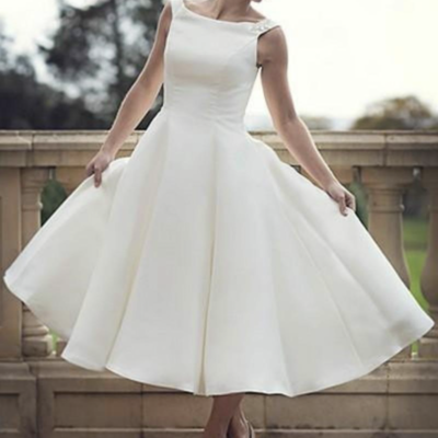 Vintage wedding dresses bridal gown tea length  - Thumbnail 1