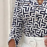 Elegant Black Printed Long Sleeve Shirt - Thumbnail 1