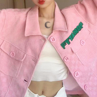 Pastel Pink Pocket Jacket - Thumbnail 2