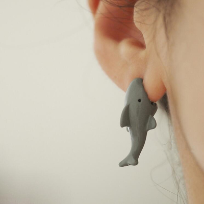 Shark bite ears earrings