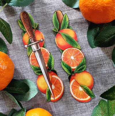 Dagger + Oranges bookmark